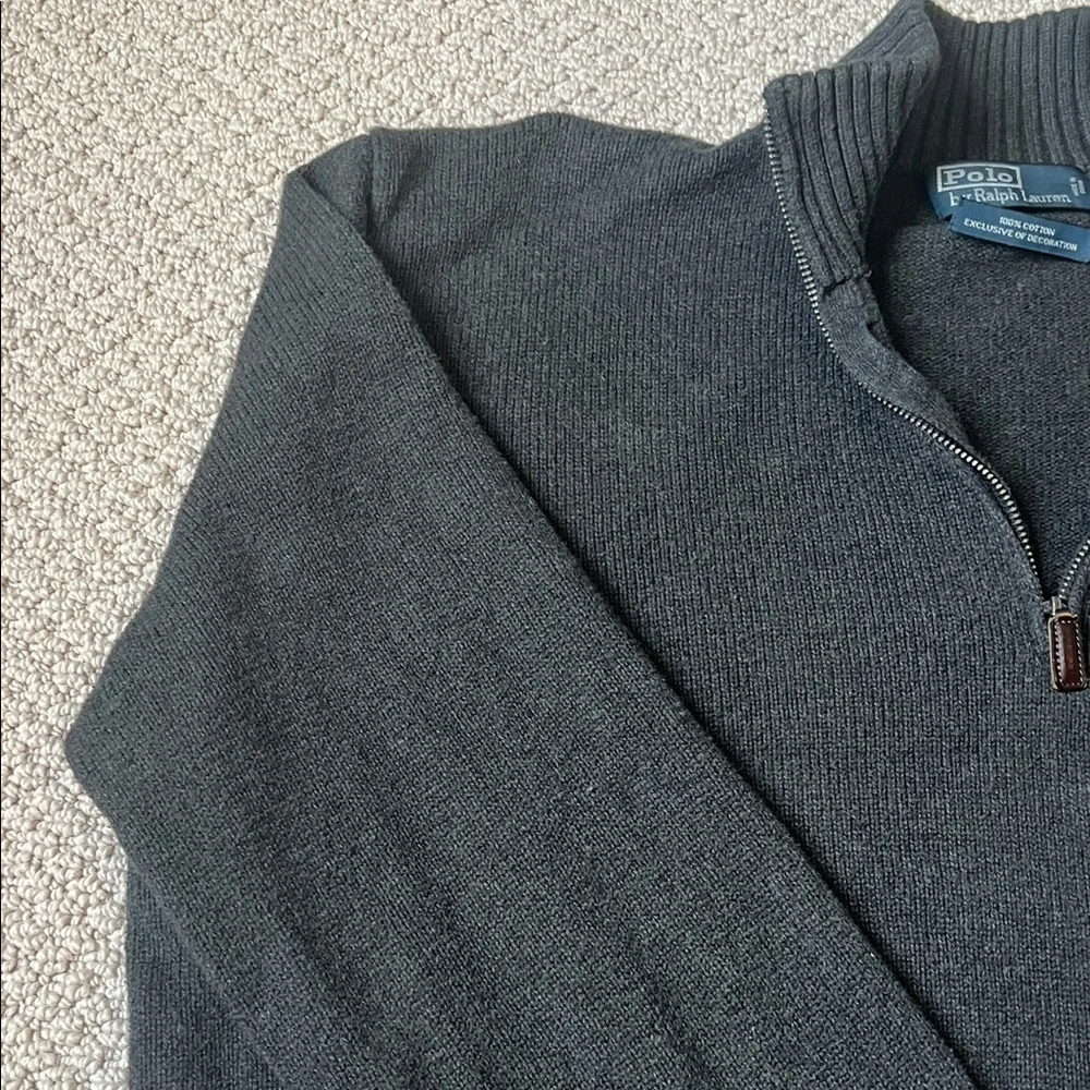 Polo by Ralph Lauren Men's Grey Zip-Up Sweater